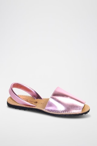 Sandálias Avarca envernizadas de couro - Rosa