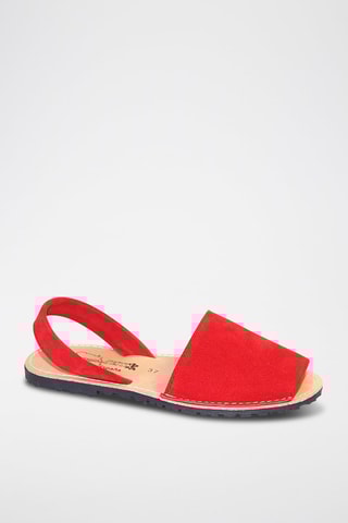 Sandálias Avarca de couro - Vermelho