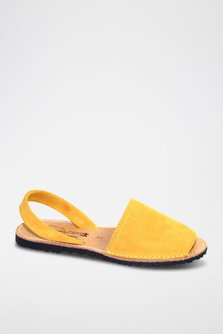 Sandálias Avarca de couro - Amarelo