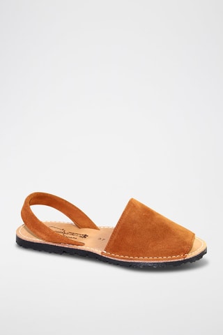 Sandálias Avarca de couro - Castanho