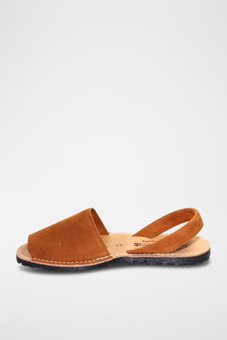 Sandálias Avarca de couro - Castanho