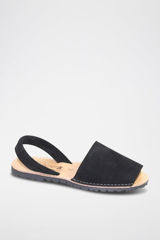 Sandálias Avarca de couro - Preto