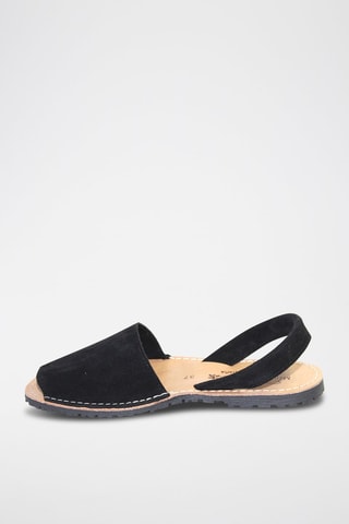 Sandálias Avarca de couro - Preto