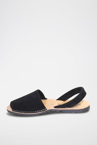 Sandálias Avarca de couro - Preto