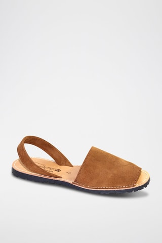 Sandálias Avarca de couro - Castanho