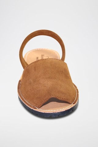 Sandálias Avarca de couro - Castanho