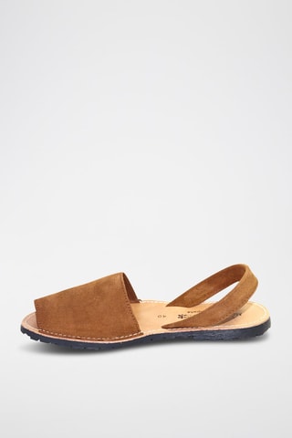 Sandálias Avarca de couro - Castanho