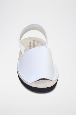 Sandálias Avarca com cunha de couro - Branco