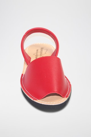 Sandálias Avarca com cunha de couro - Vermelho
