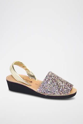 Sandálias Avarca com cunha - Dourado