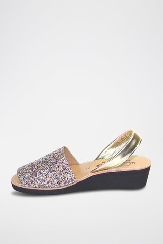 Sandálias Avarca com cunha - Dourado
