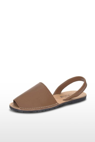 Sandálias Avarca de couro - Castanho