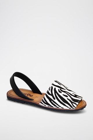 Sandálias Avarca de couro - Preto