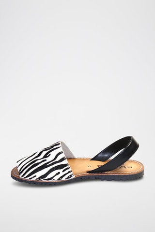 Sandálias Avarca de couro - Preto