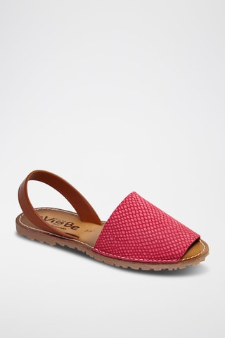 Sandálias Avarca de couro - Vermelho