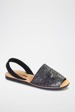 Sandálias Avarca de couro - Preto