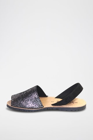 Sandálias Avarca de couro - Preto