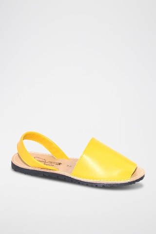 Sandálias Avarca de couro - Amarelo