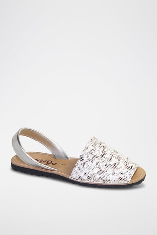 Sandálias Avarca de couro - Prateado