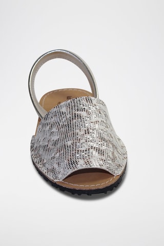 Sandálias Avarca de couro - Prateado