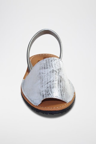 Sandálias Avarca de couro - Prateado