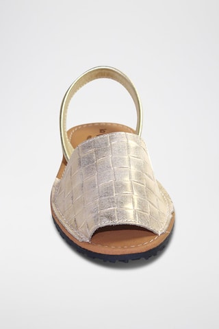 Sandálias Avarca de couro - Dourado