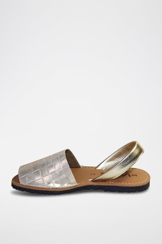 Sandálias Avarca de couro - Dourado