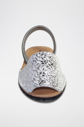 Sandálias Avarca de couro - Prateado