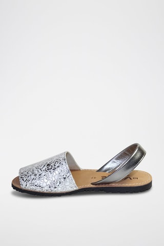 Sandálias Avarca de couro - Prateado