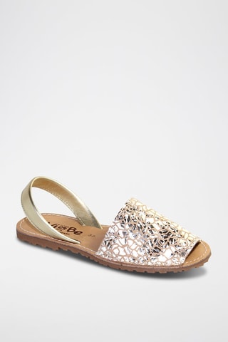 Sandálias Avarca de couro - Dourado