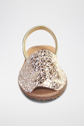 Sandálias Avarca de couro - Dourado