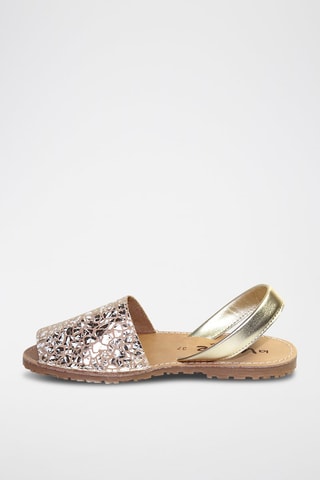 Sandálias Avarca de couro - Dourado