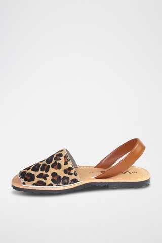 Sandálias menorquinas em couro - Castanho