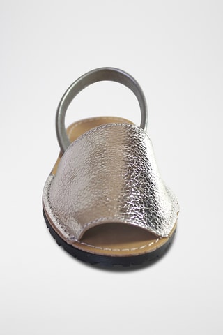 Sandálias menorquinas em couro - Prateado