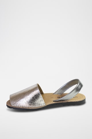 Sandálias menorquinas em couro - Prateado