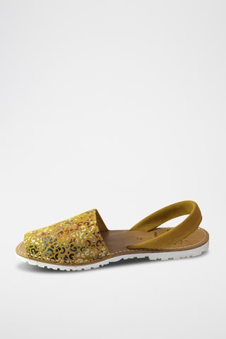 Sandálias menorquinas - amarelo e castanho