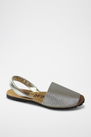 Sandálias menorquinas em couro - Prateado