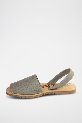 Sandálias menorquinas em couro - Verde-azeitona