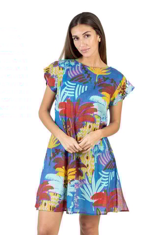 Jurk - Rood, blauw en geel