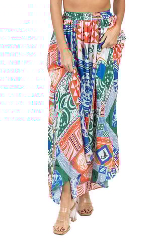 Lange Rok - Rood, blauw en groen