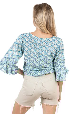 Blouse - Wit en blauw