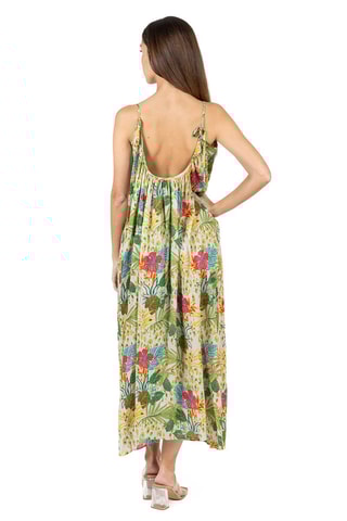 Lange Jurk - Rood, groen en geel