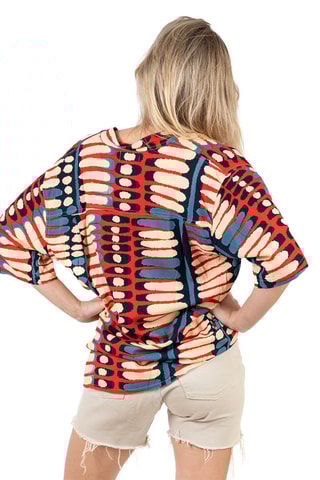 Blouse - Blauw en rood