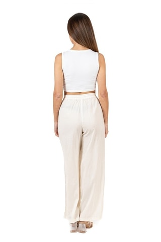 Broek met Hoge Taille - Ecru
