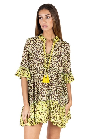 Jurk met Ruches - Multicolor