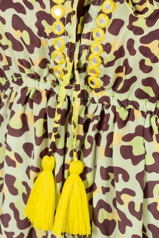 Jurk met Ruches - Multicolor