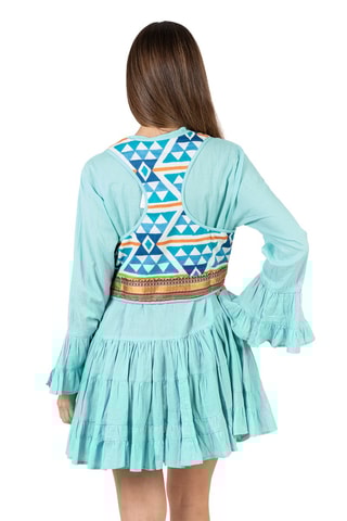 Jurk met Ruches - Blauw