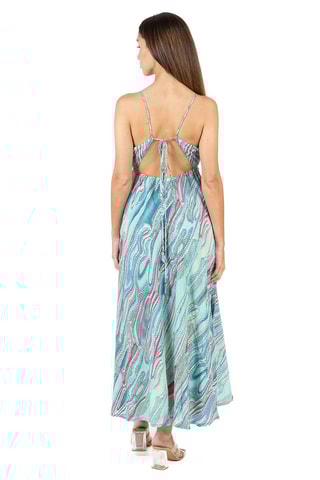 Lange Jurk - Blauw en roze