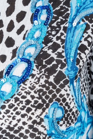 Blouse-jurk - Zwart en blauw