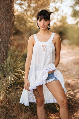 Jurk met Ruches - Wit